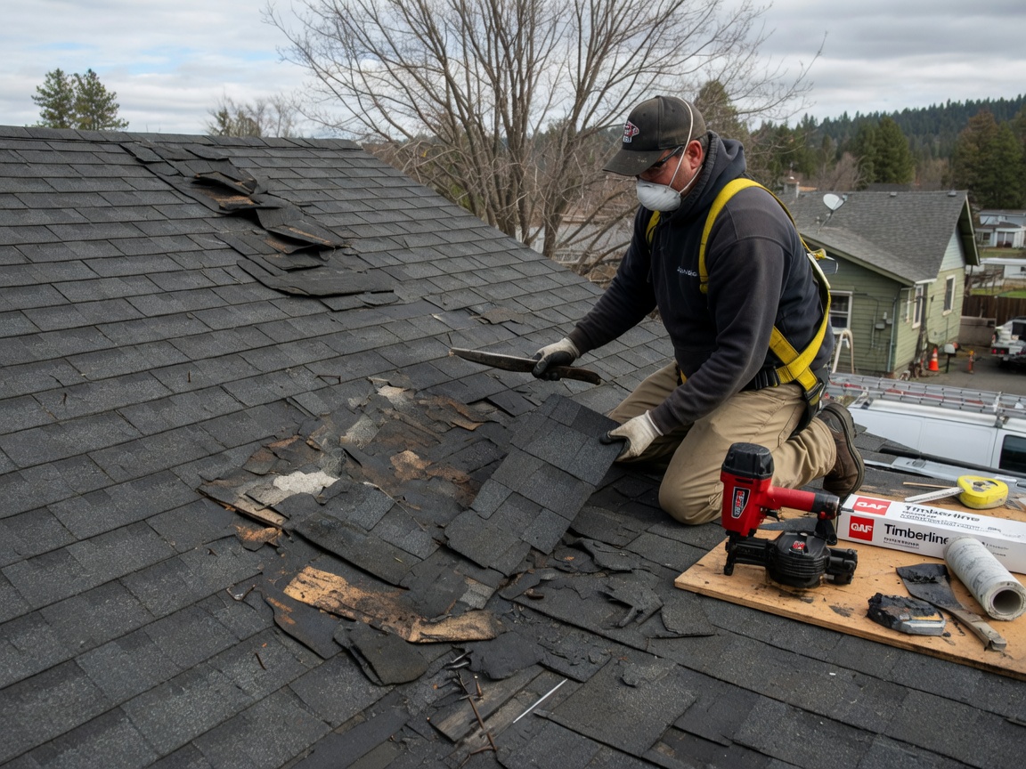 Asphalt shingle repair in Spokane