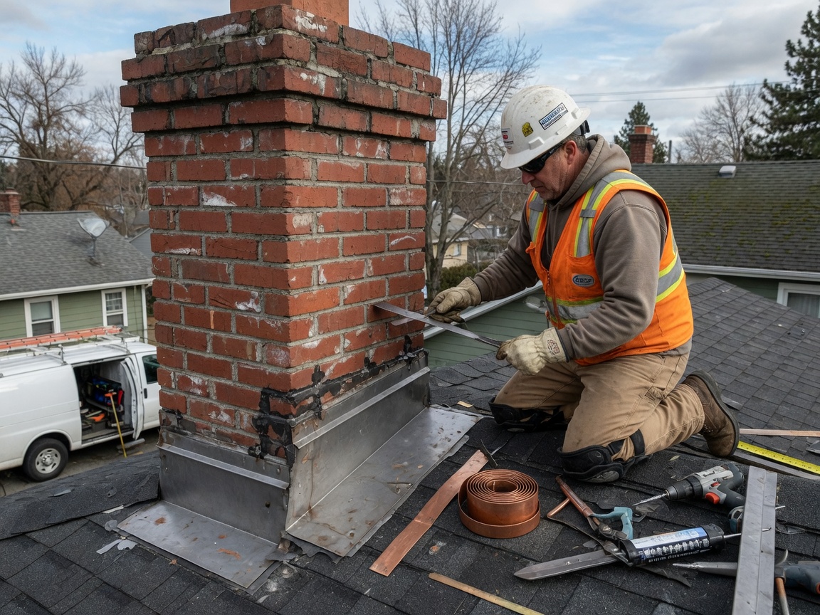 Chimney flashing repair in Spokane